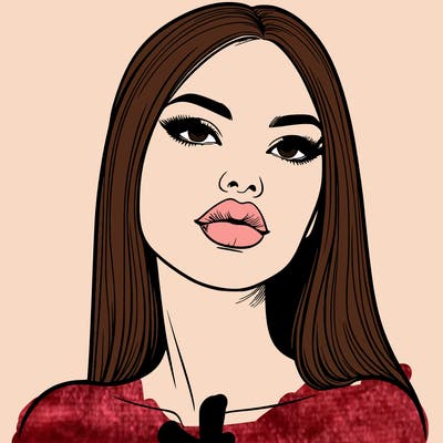 realistic woman with full lips