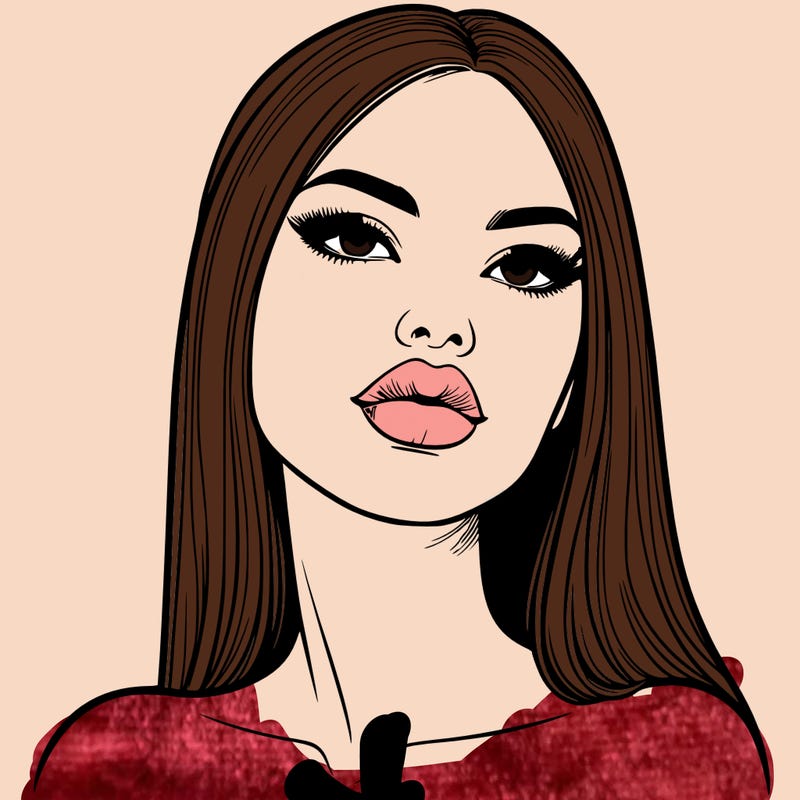 realistic woman with full lips