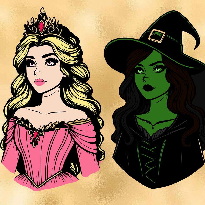 princess and witch realistic