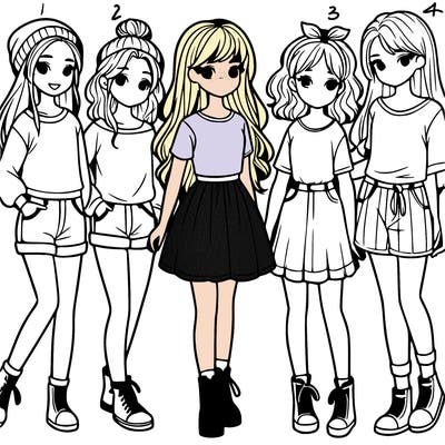 a group of five girls