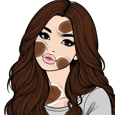 realistic girl with hair on her hair and lips