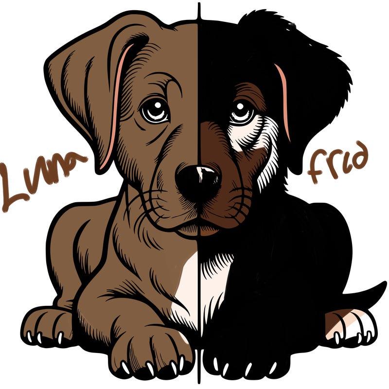 realistic dog split picture