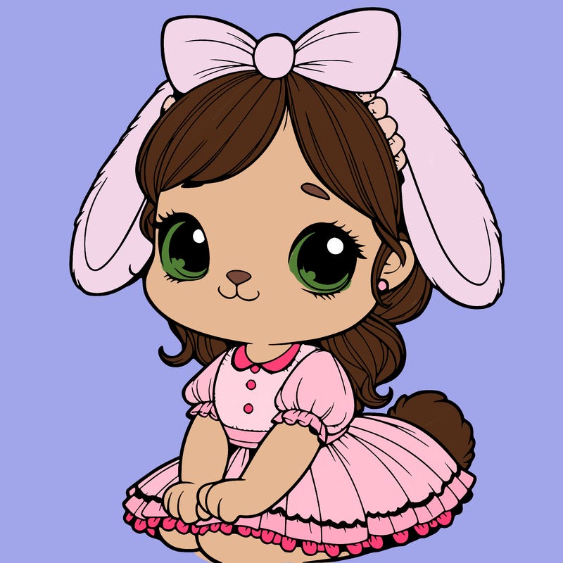 cute easter bunny girl realistic