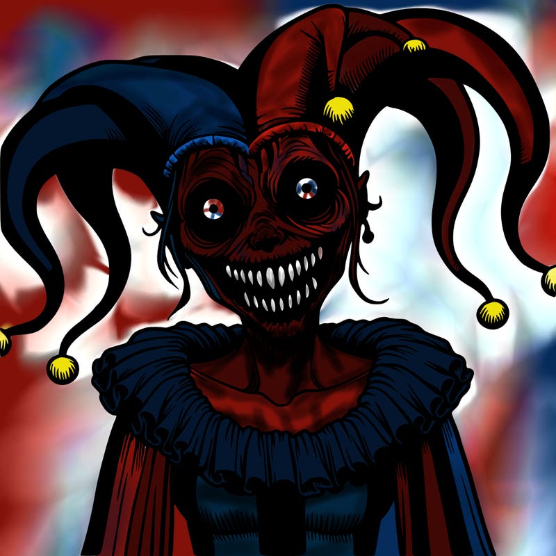 creepy female jester