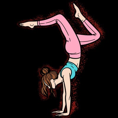 a woman doing a handstand