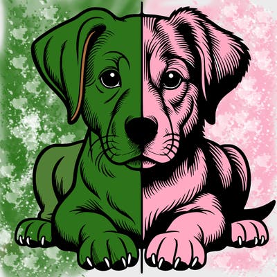 realistic dog split picture