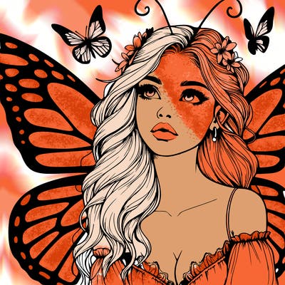 butterfly fairy realistic girl