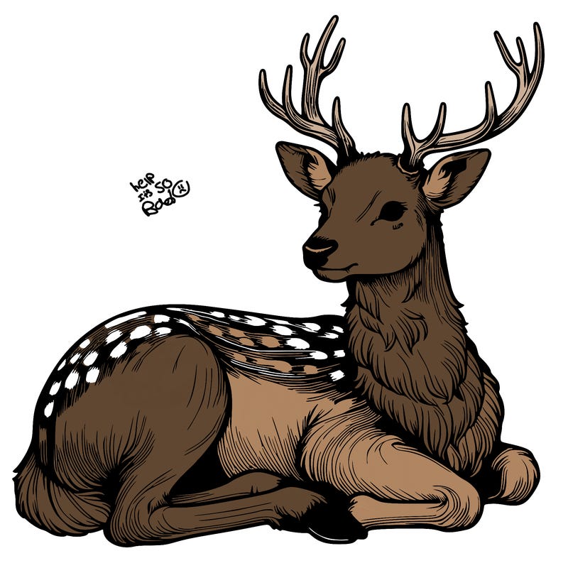 realistic deer with antlers