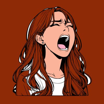 screaming realistic, girl