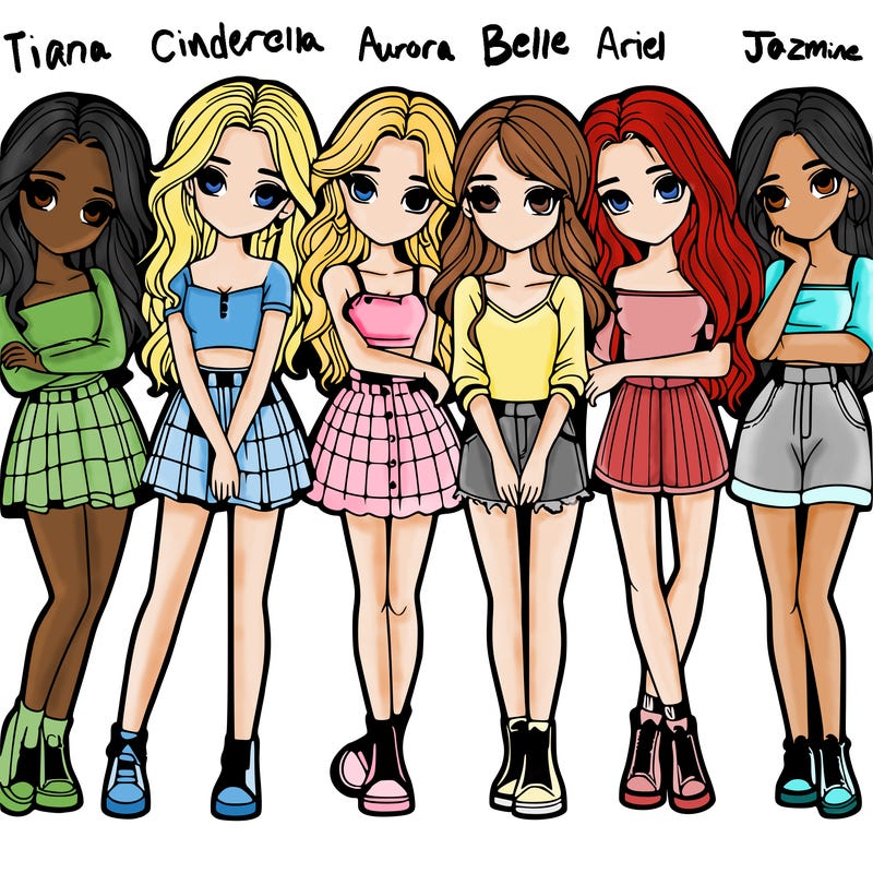a group of girls realistic