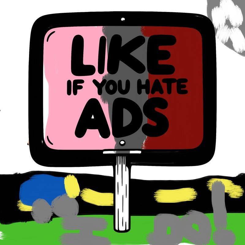 a sign that says like if you hate ads