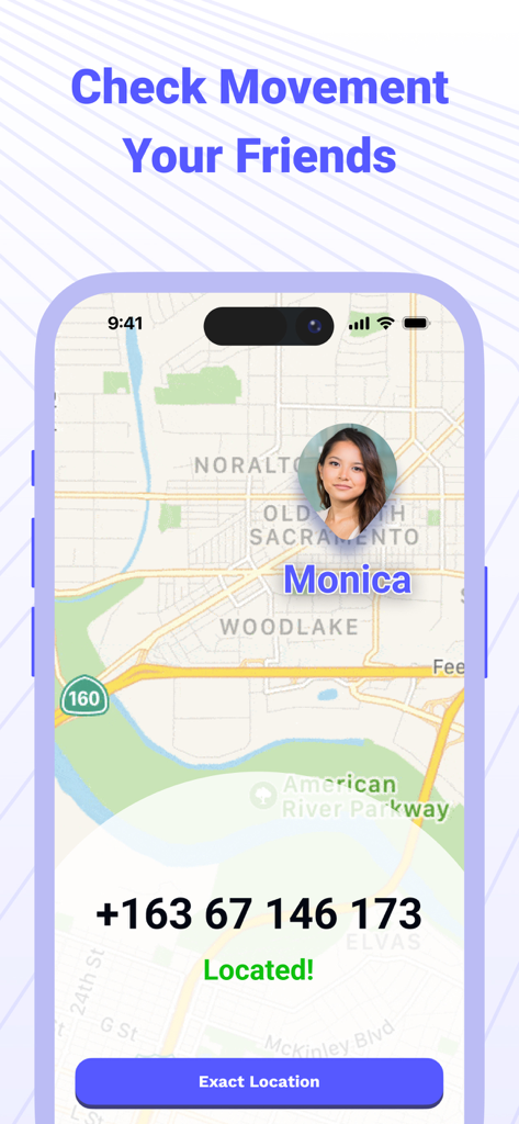 地図上に友人のリアルタイム位置情報を示すGPSロケーターアプリ