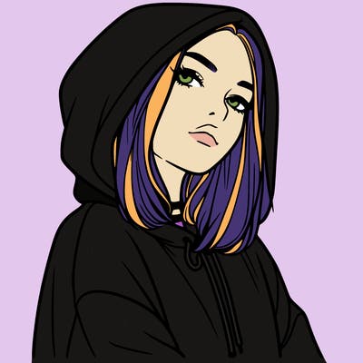 a realistic girl in a hoodie