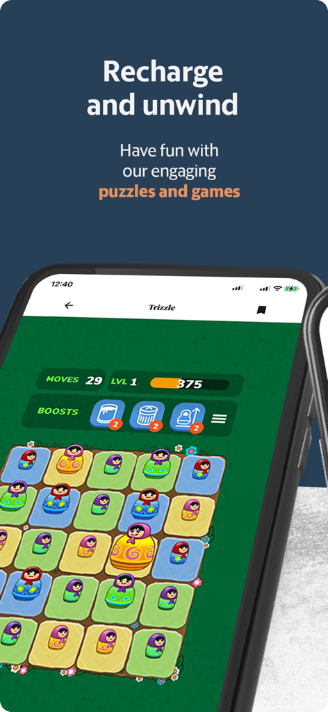 In-app game section of The Raleigh News and Observer featuring puzzles like Trizzle