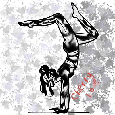 a woman doing a handstand