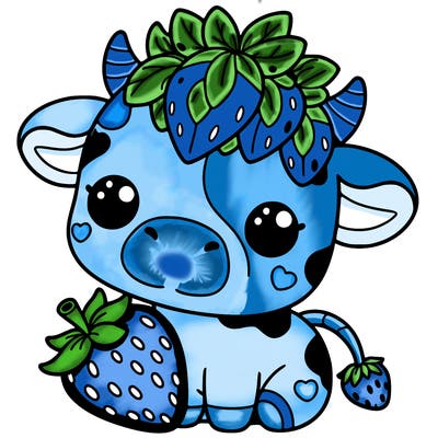 cute strawberry cow