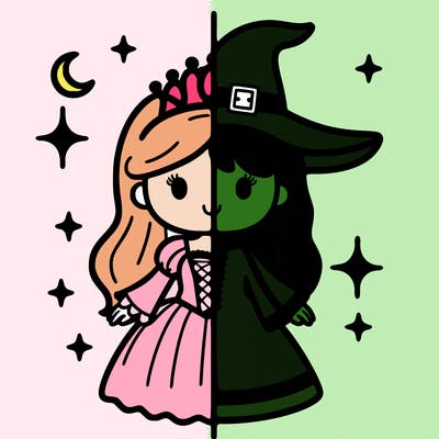 split princess and witch