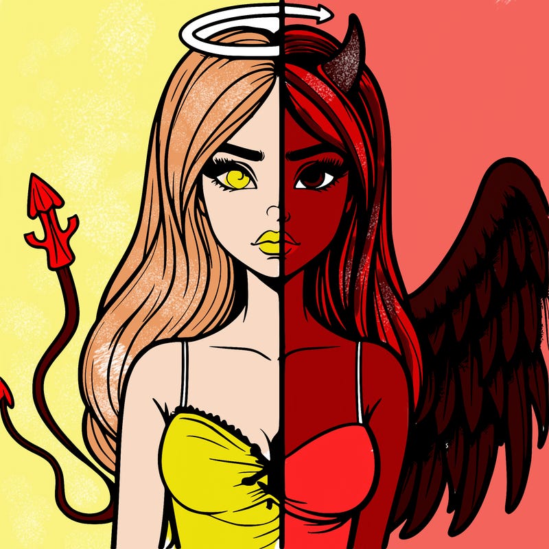devil vs angel realistic girl