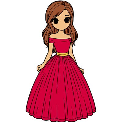 realistic girl in dress