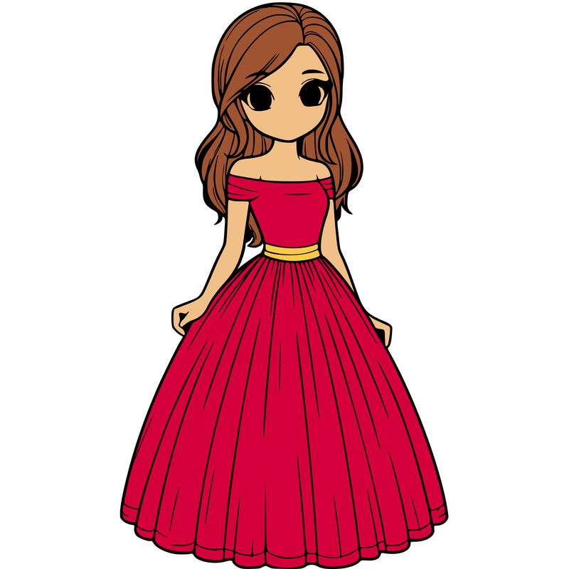 realistic girl in dress