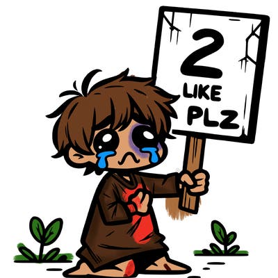 small poor toddler crying with sign that says 2 like plz