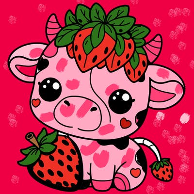 cute strawberry cow