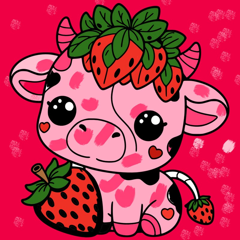 cute strawberry cow