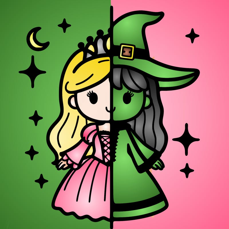 split princess and witch