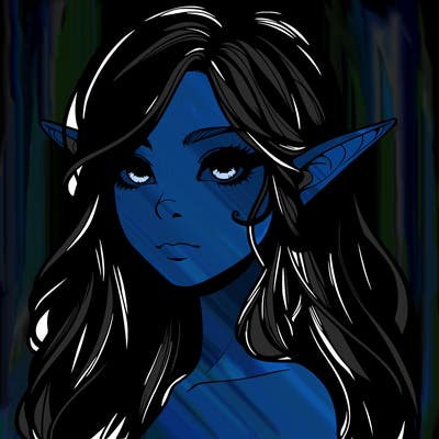 elf girl realistic dark fantasy