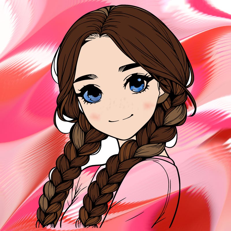 realistic girl with braids