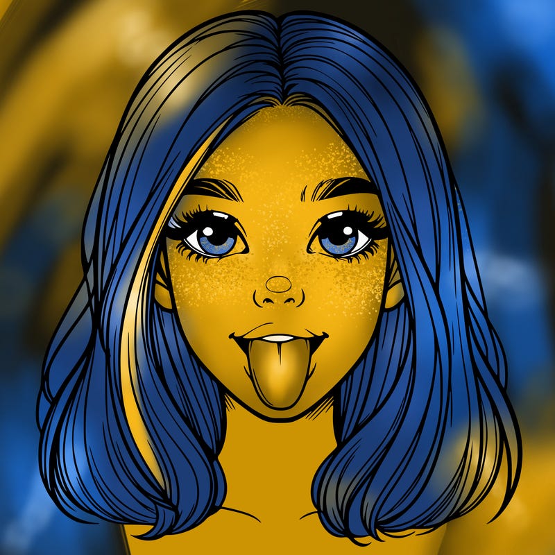 realistic girl with her tongue out