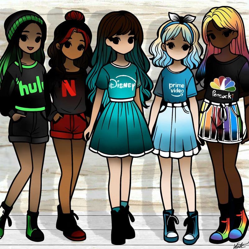 a group of five girls