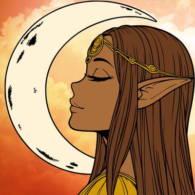 a realistic moon elf
