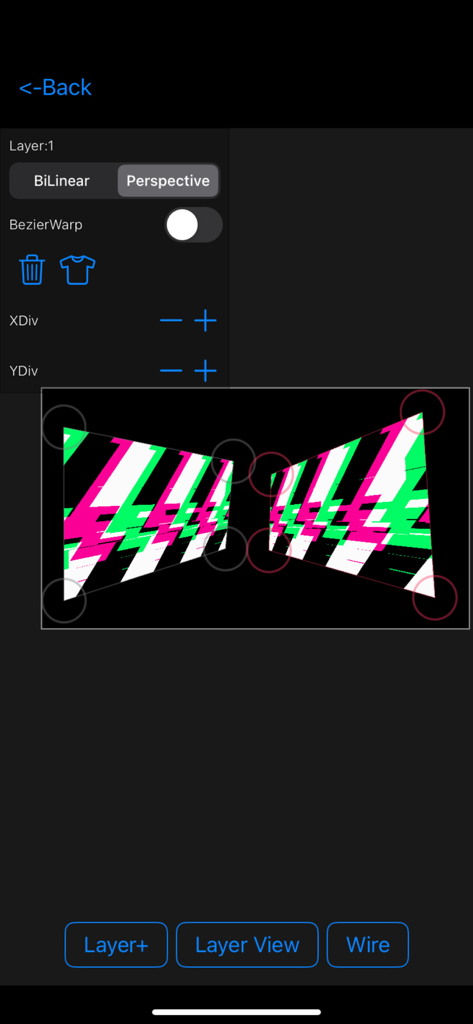 100VJ - 100VJ mobile app projection mapping and perspective transform interface