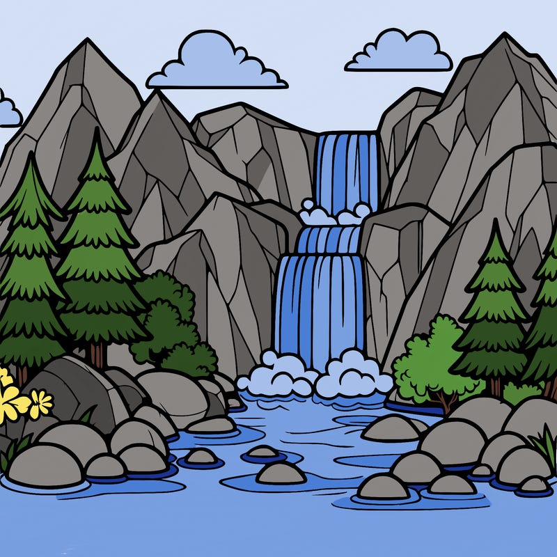 waterfall in mountain