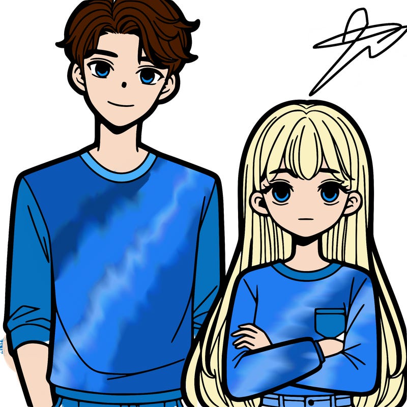 boy seventeen year old tall short hair with girl sixteen year old long straight hair realistic type