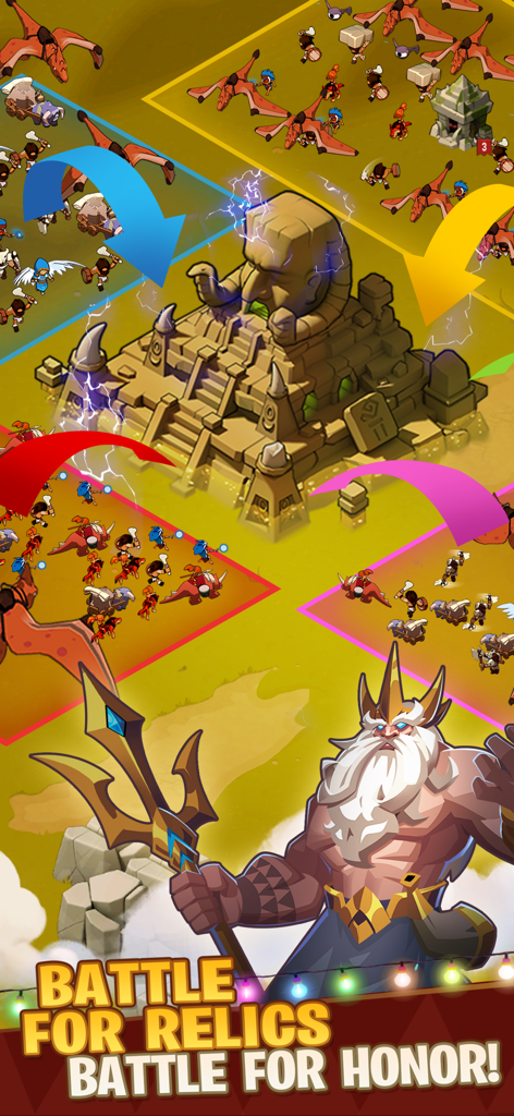 A prehistoric warchief leading his tribe to battle for a stone relic in Brutal Age Horde Invasion.