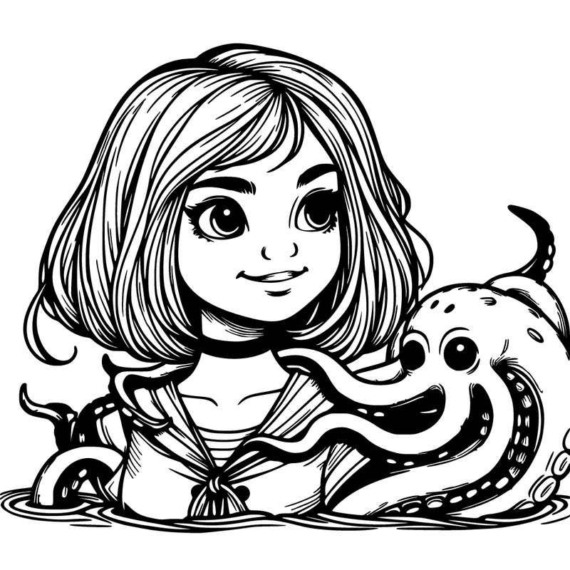 realist girl as a kraken