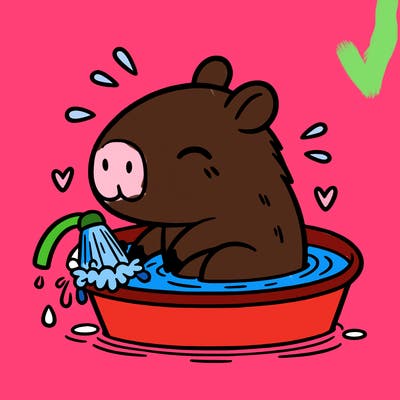 capybara taking a bath