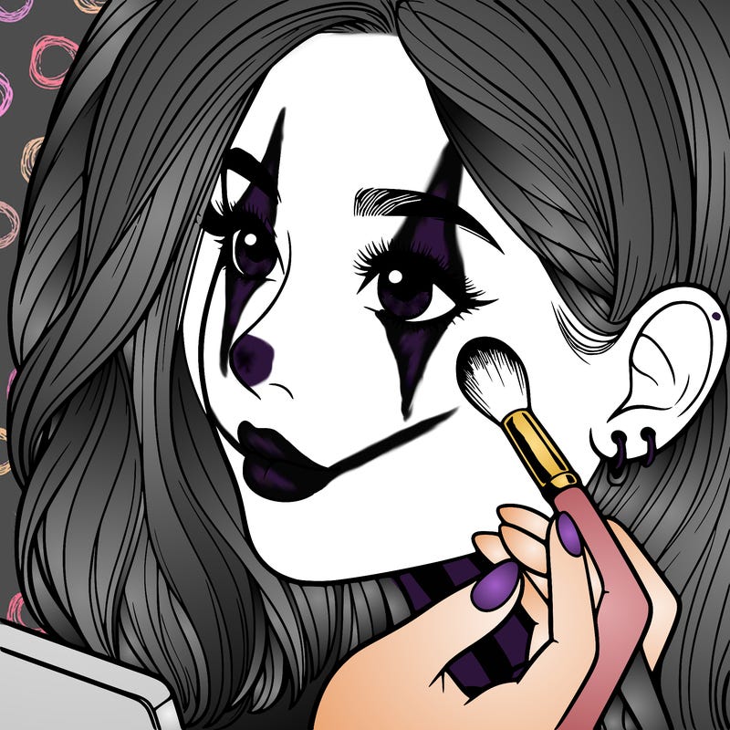 a realistic girl doing her makeup