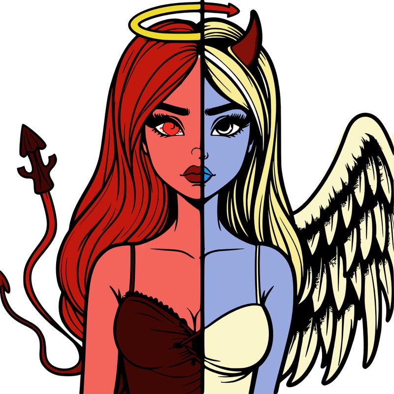 devil vs angel realistic girl