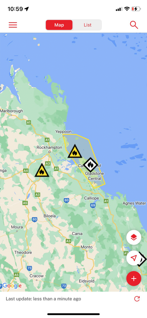 Fires Near Me Australia - A map displaying real-time bushfire alerts and warning zones in Australia