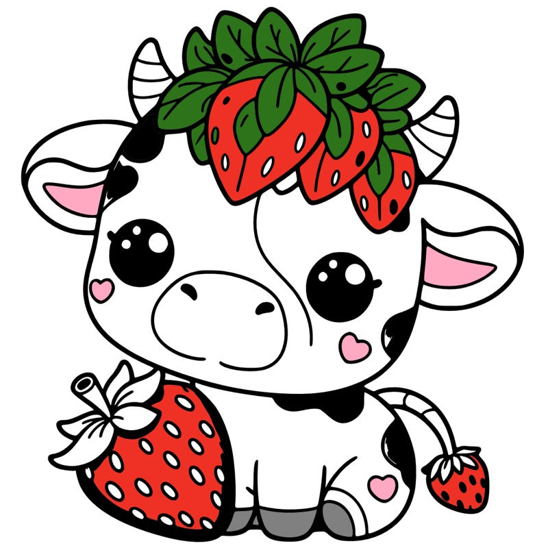 cute strawberry cow