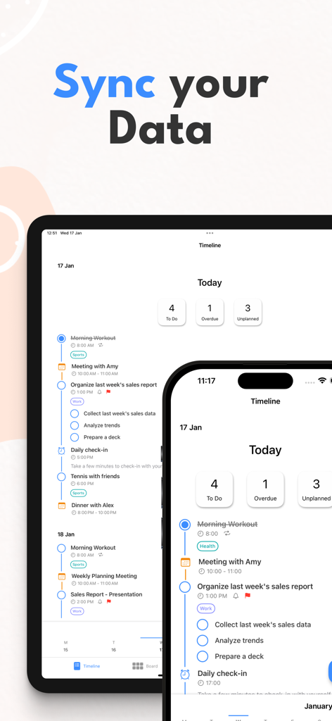 Daily Timeline To-Do : Taskito - Taskito App mit Zeitleistenansicht und Datensynchronisation zwischen iPhone und iPad