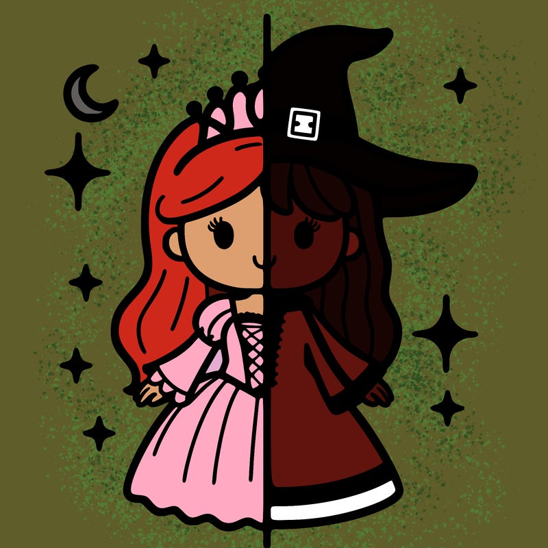 split princess and witch