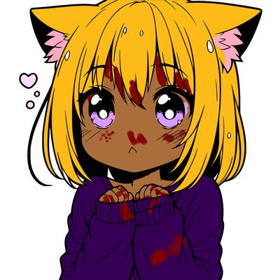 shy anime catgirl