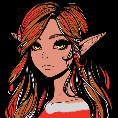 elf girl realistic dark fantasy