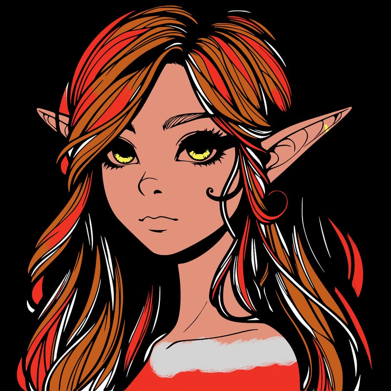 elf girl realistic dark fantasy