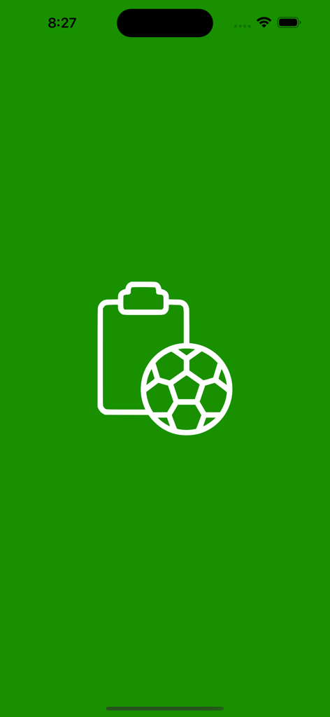 Soccer Tactics Board - Soccer Tactics Board app splash screen with clipboard and soccer ball icon on green background