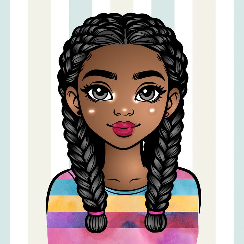realistic girl with braids